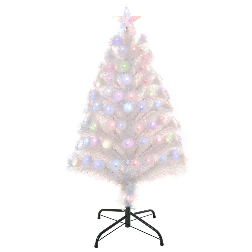 3FT Pre-Lit Artificial Christmas Tree w/ Fibre Optic LED Lights Xmas White - anydaydirect