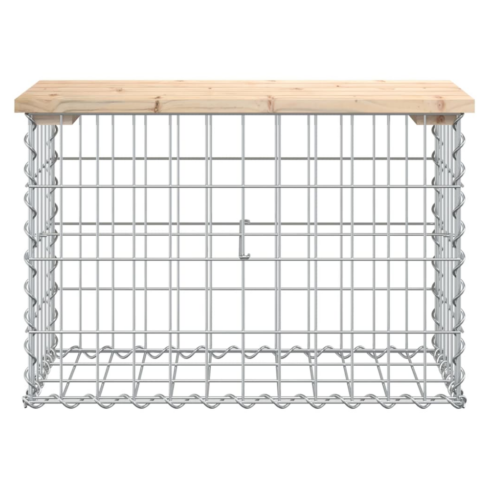 vidaXL Garden Bench Gabion Design 63x31.5x42 cm Solid Wood Pine - anydaydirect