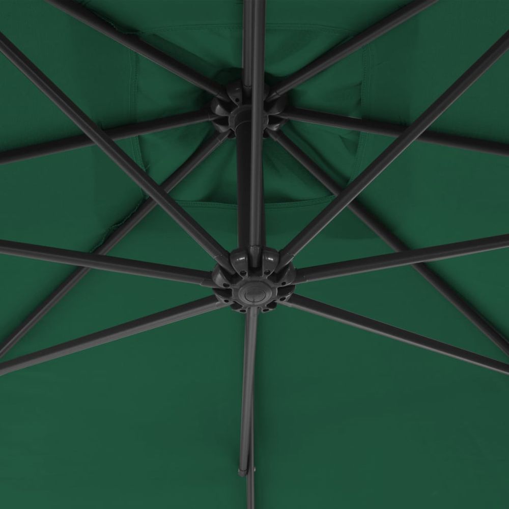 Cantilever Umbrella with Steel Pole 250x250 cm Green - anydaydirect