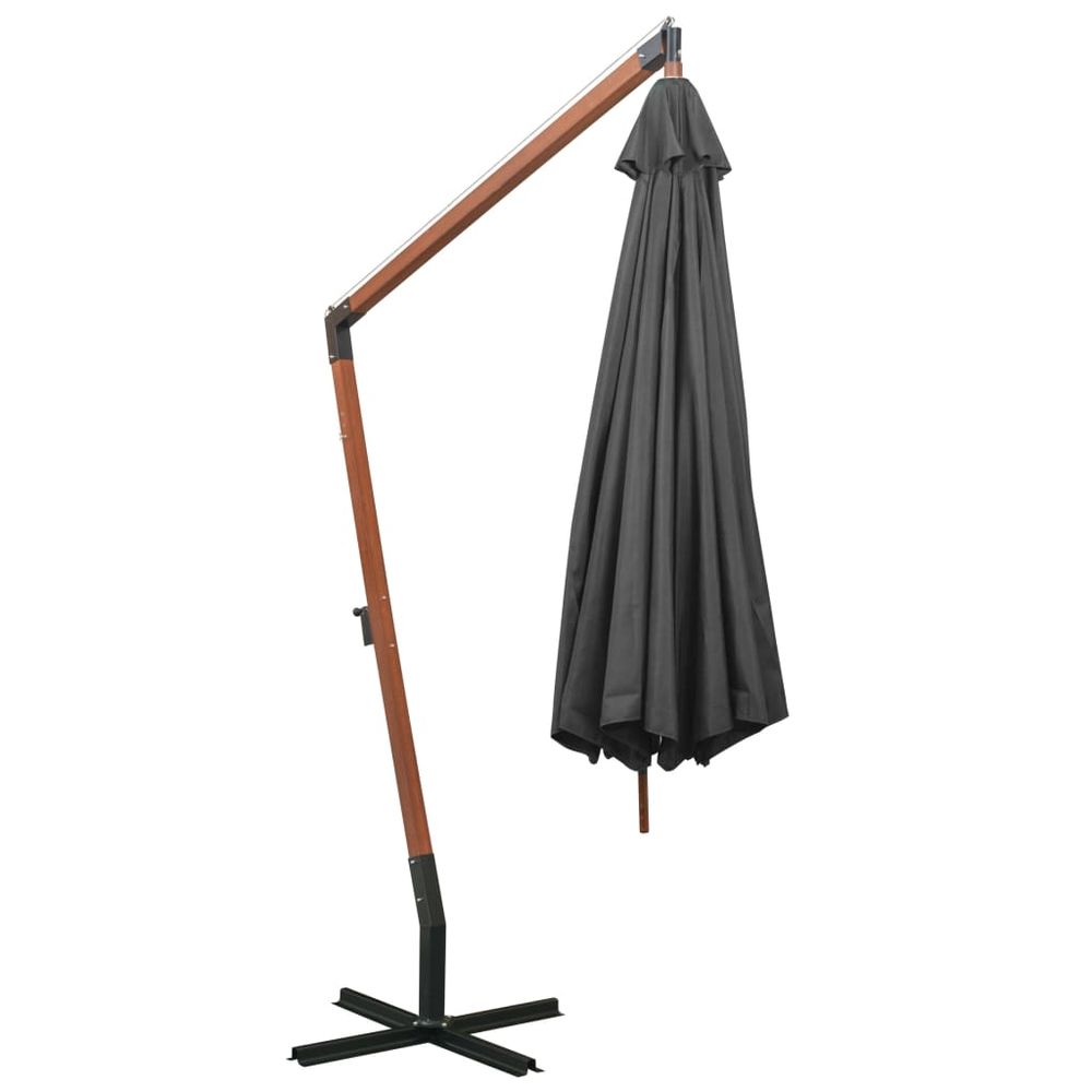 Hanging Parasol with Pole 3x3m & 3.5x2.9 m Solid Fir Wood - anydaydirect
