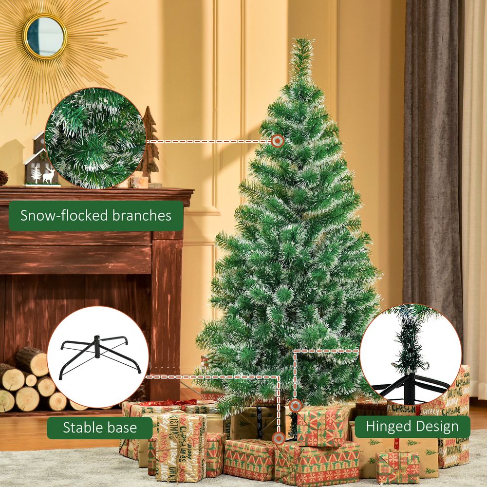 5ft Indoor Christmas Tree Artificial Deco Xmas Gift Metal Stand 416 Tips - anydaydirect