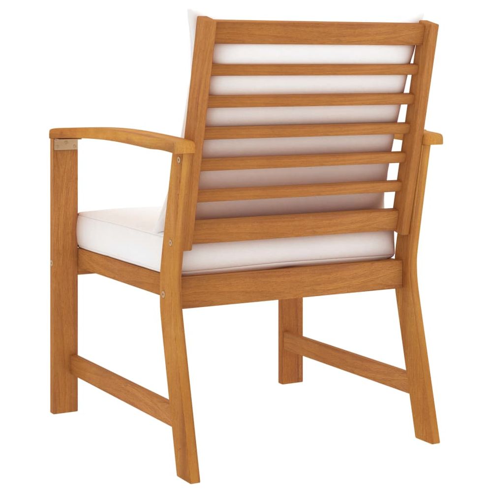 vidaXL Garden Chairs 2 pcs with Cream Cushions Solid Wood Acacia - anydaydirect