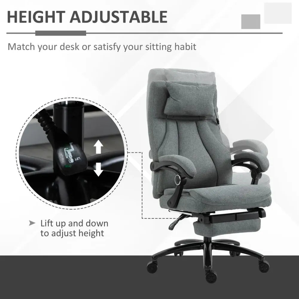 Massage Office Chair with 2-Point Vibration Pillow USB Power 360� Swivel Wheels - anydaydirect