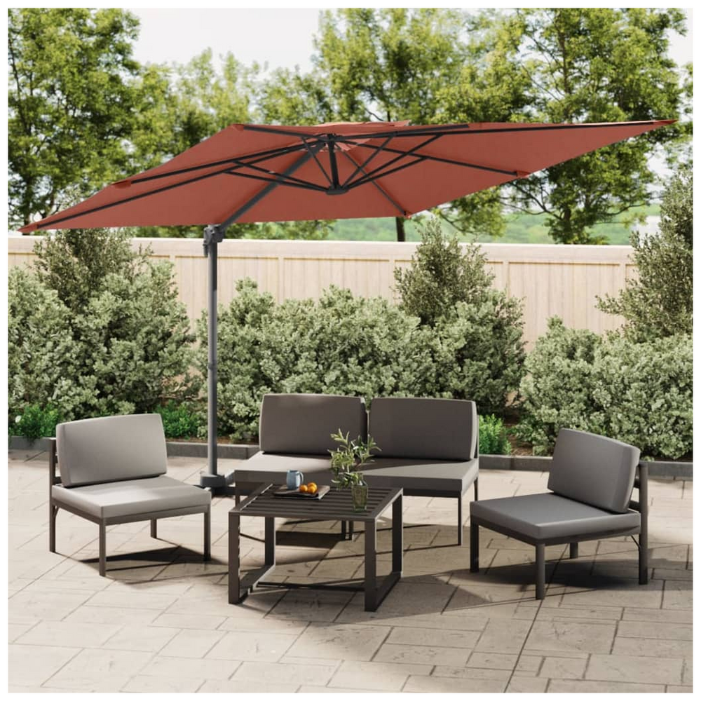 Double Top Cantilever Umbrella Terracotta 400x300 cm - anydaydirect