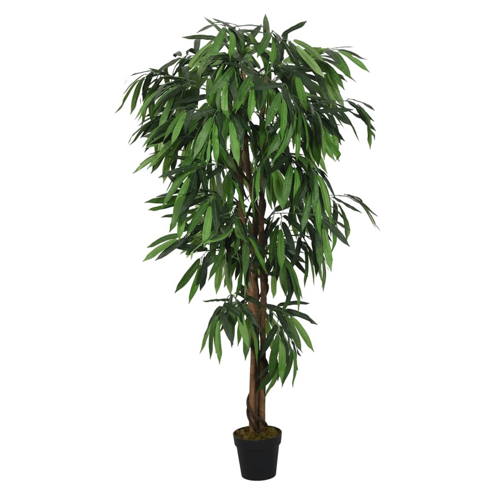 vidaXL Artificial Mango Tree 900 Leaves 180 cm Green - anydaydirect