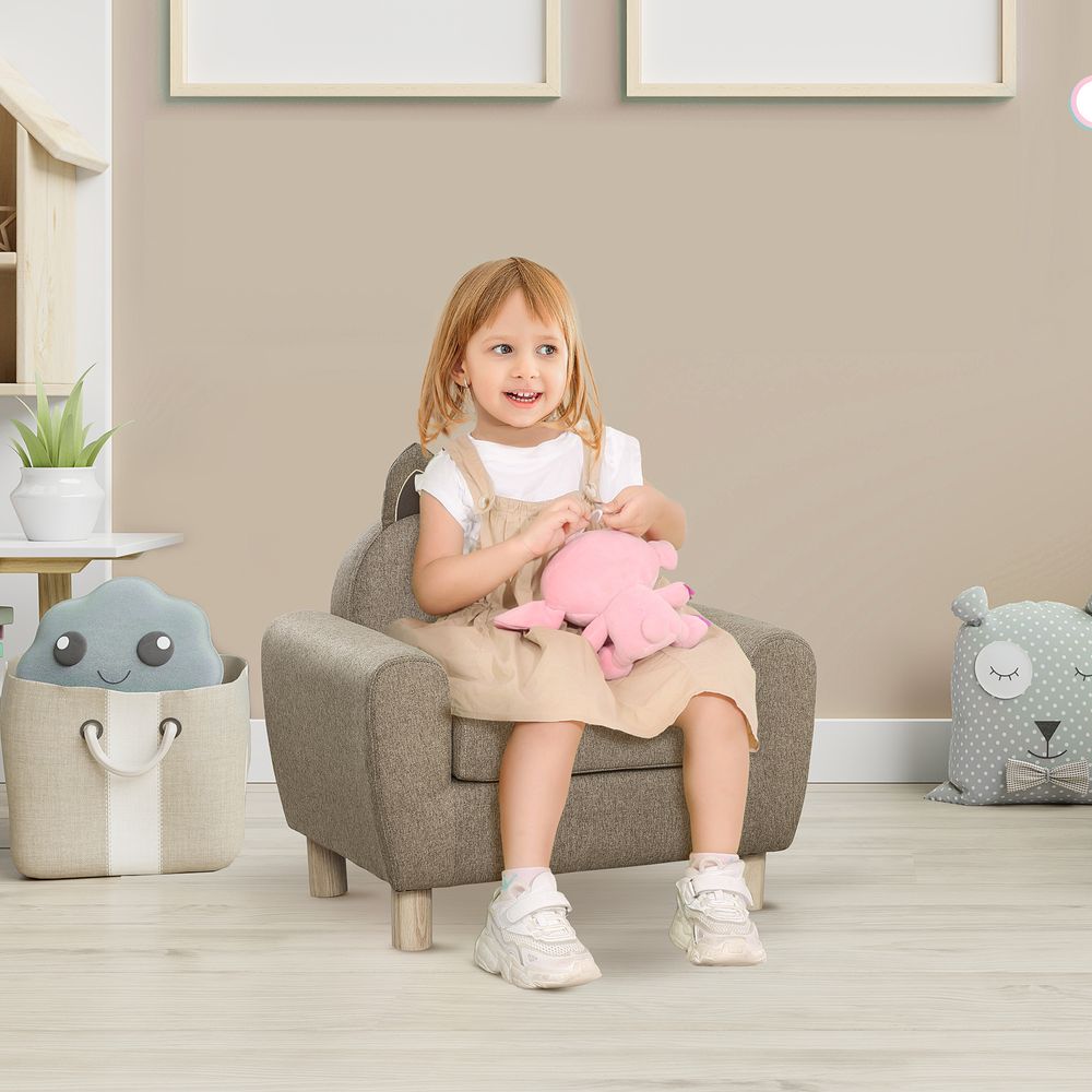 Kids Mini Sofa Toddler Chair Children Armchair for Bedroom Playroom Brown - anydaydirect