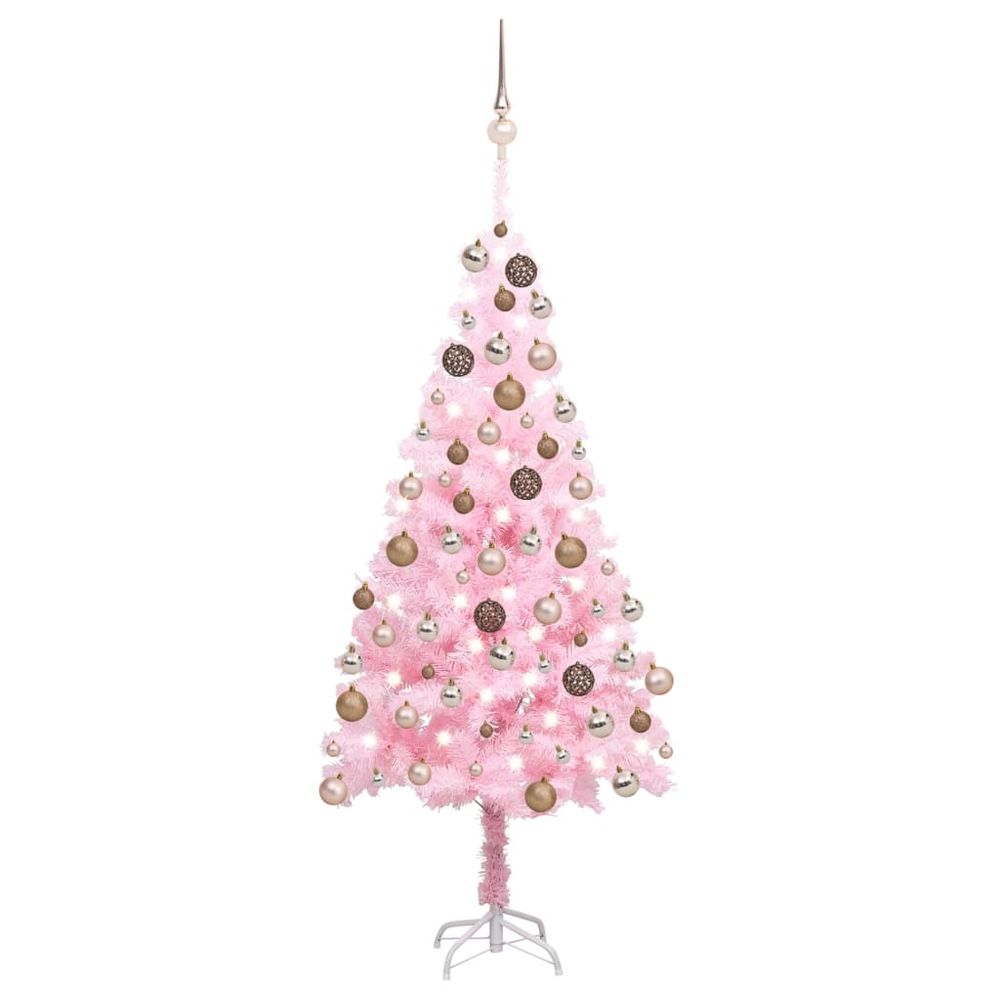 Artificial Christmas Tree with LEDs&Ball Set 120 cm  to 240cm PVC - anydaydirect