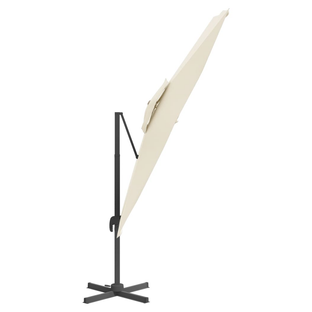 Double Top Cantilever Umbrella Sand White 300x300 cm - anydaydirect