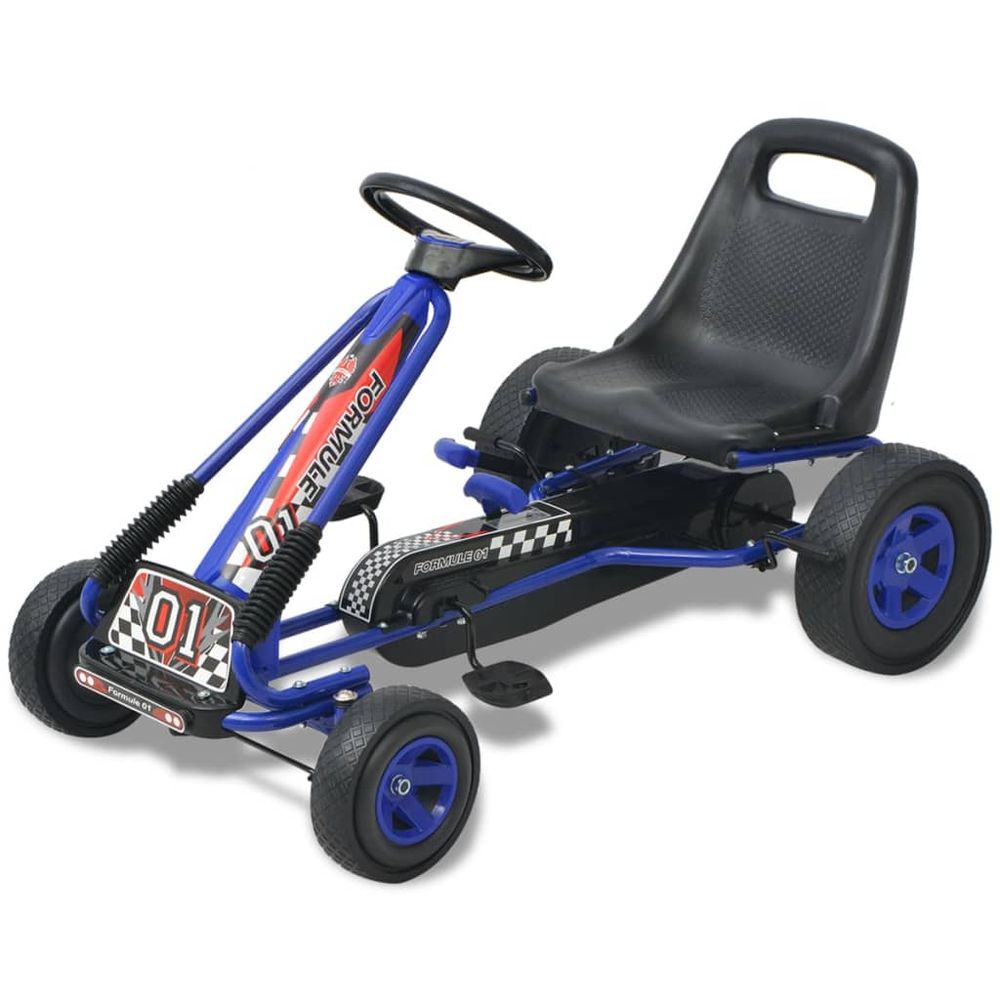 vidaXL Pedal Go Kart with Adjustable Seat Blue - anydaydirect