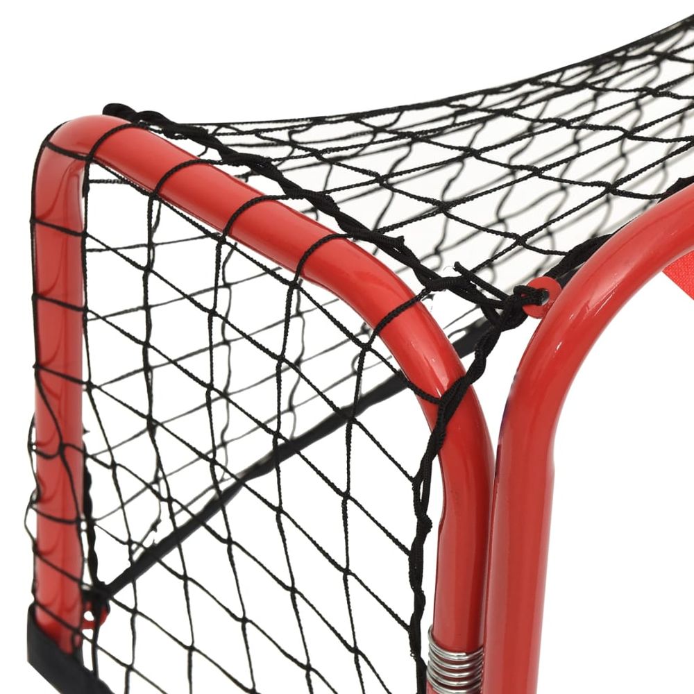 Hockey Goal with Net Red&Black 68x32x47 cm Steel&Polyester - anydaydirect