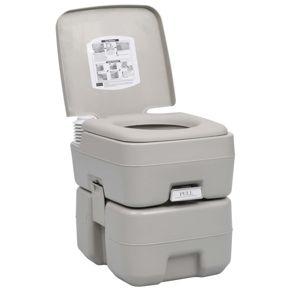 Portable Camping Toilet and Handwash Stand Set with Water Tank - anydaydirect