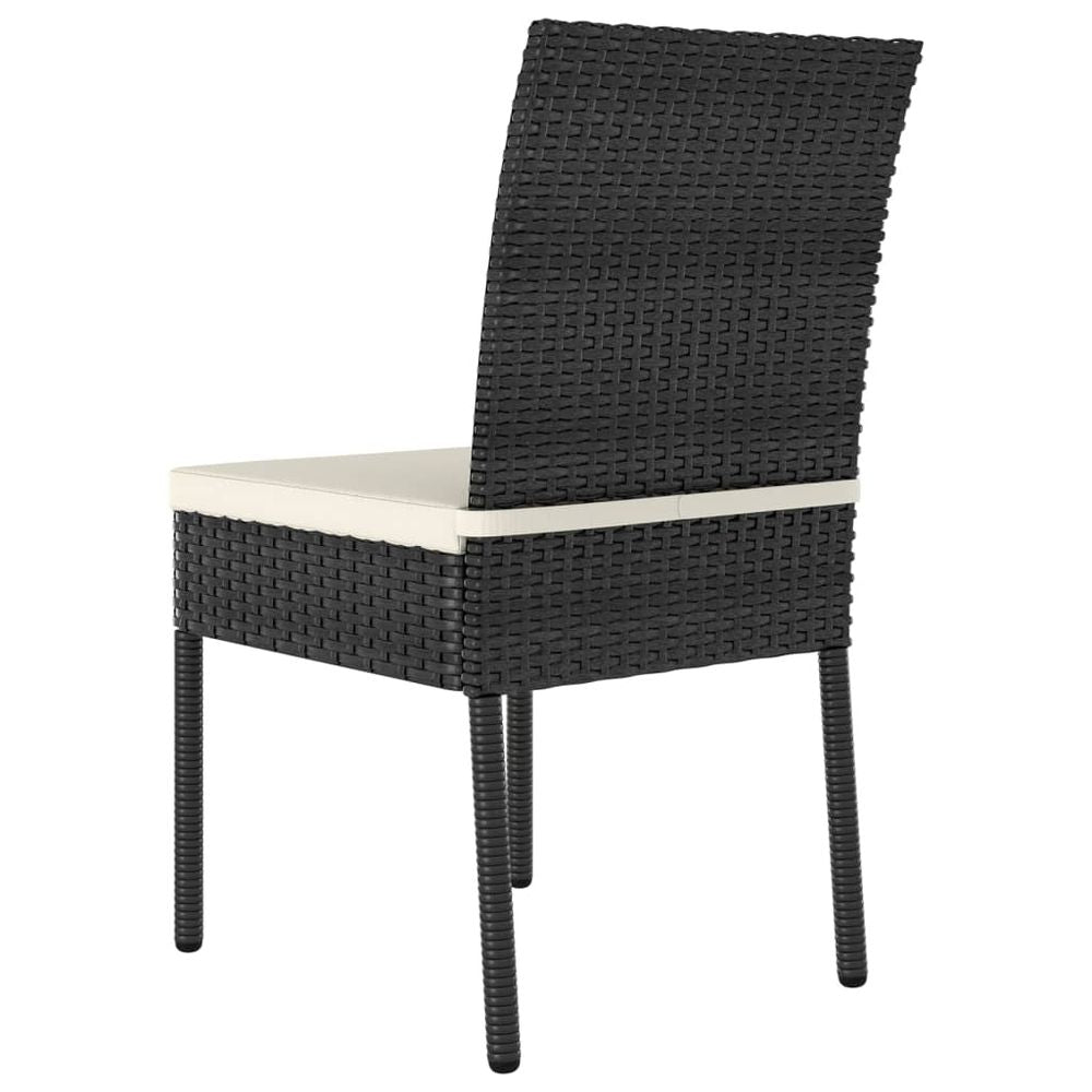 Garden Dining Chairs 4 pcs Poly Rattan Black - anydaydirect