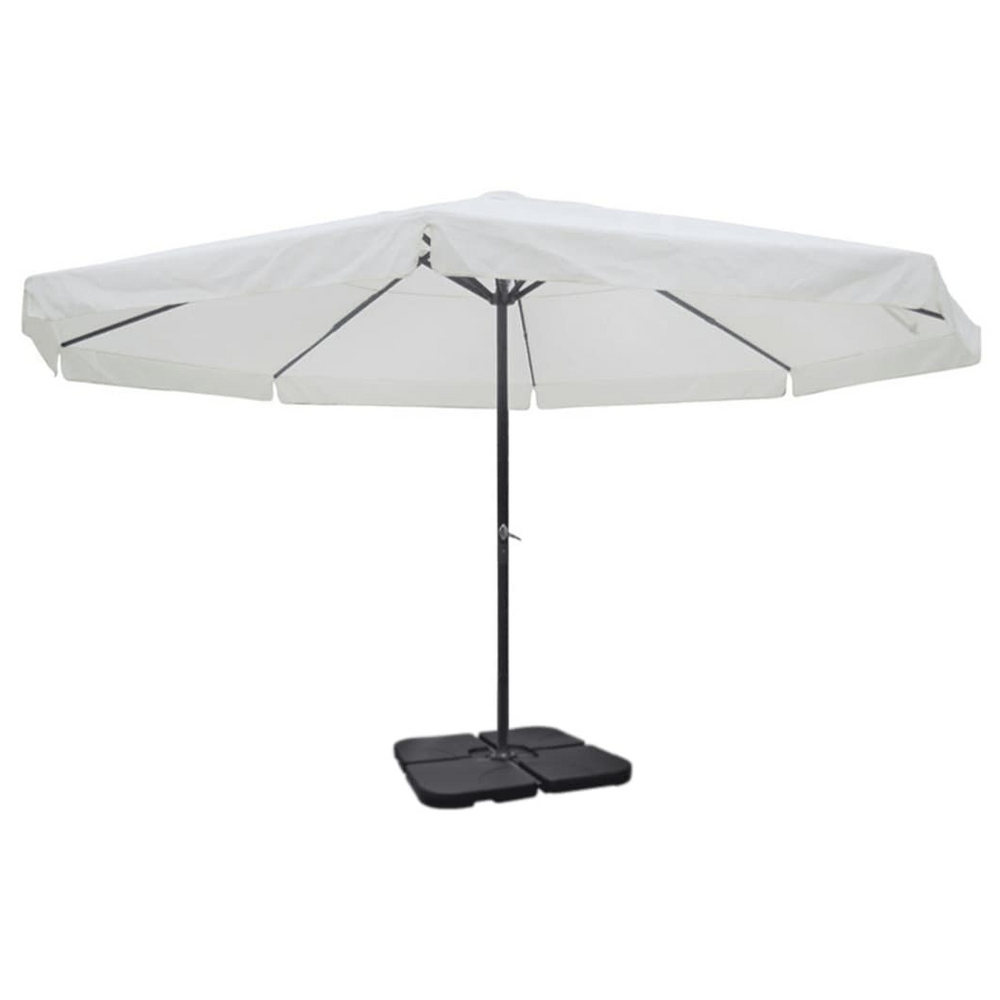 Aluminium Umbrella with Portable Base White - anydaydirect