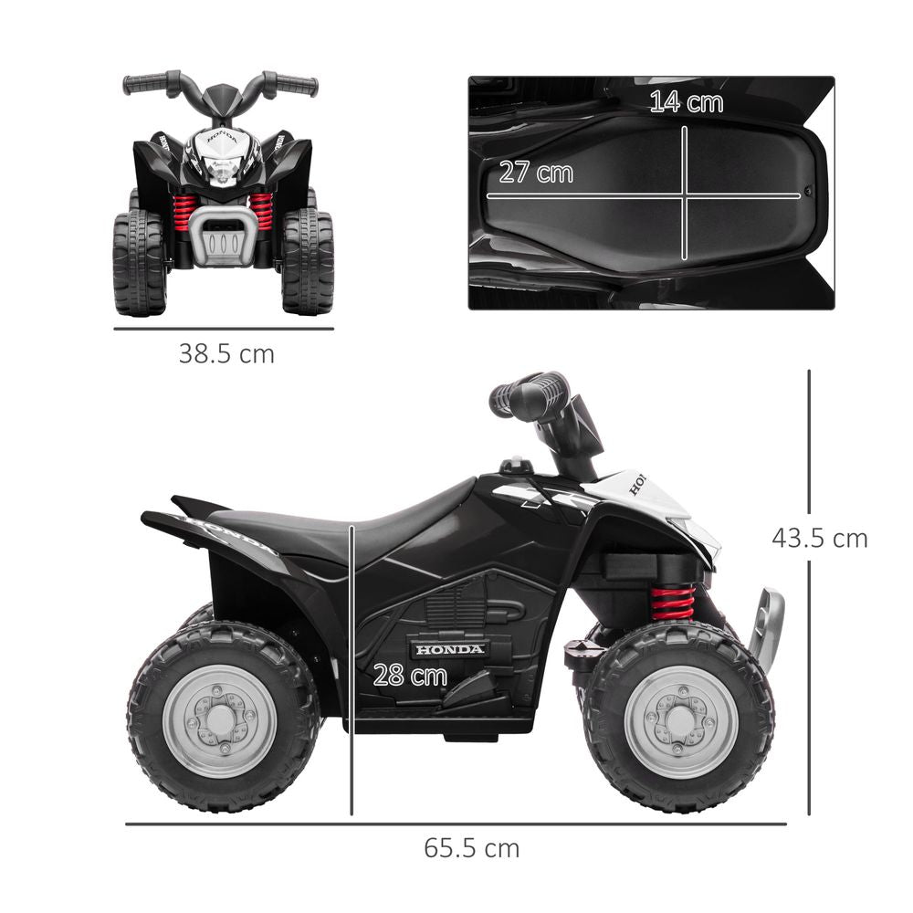 Honda Licensed Kids Electric Quad Bike 6V ATV Ride On 1.5-3 Years Black - anydaydirect