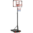 SPORTNOW Kids Adjustable Basketball Hoop and Stand w/ Wheels, 1.8-2m - anydaydirect