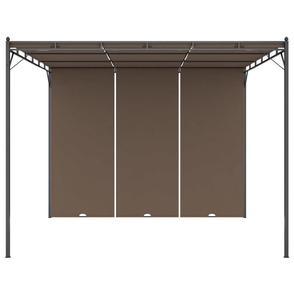 Garden Gazebo with Side Curtain 3x3x2.25 m Taupe - anydaydirect