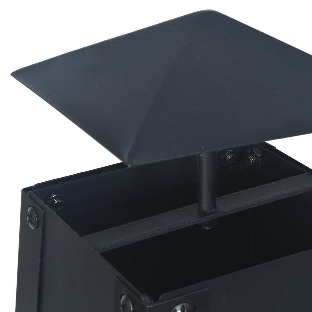 Fire Pit Black 35x35x99 cm Steel - anydaydirect