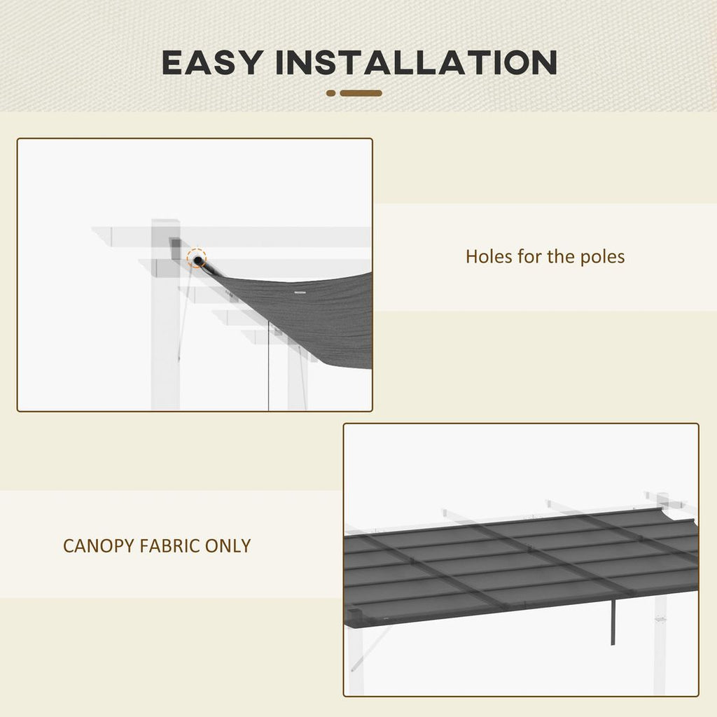 Outsunny Pergola Shade Cover Replacement Canopy for 4 x 3(m) Pergola, Grey - anydaydirect