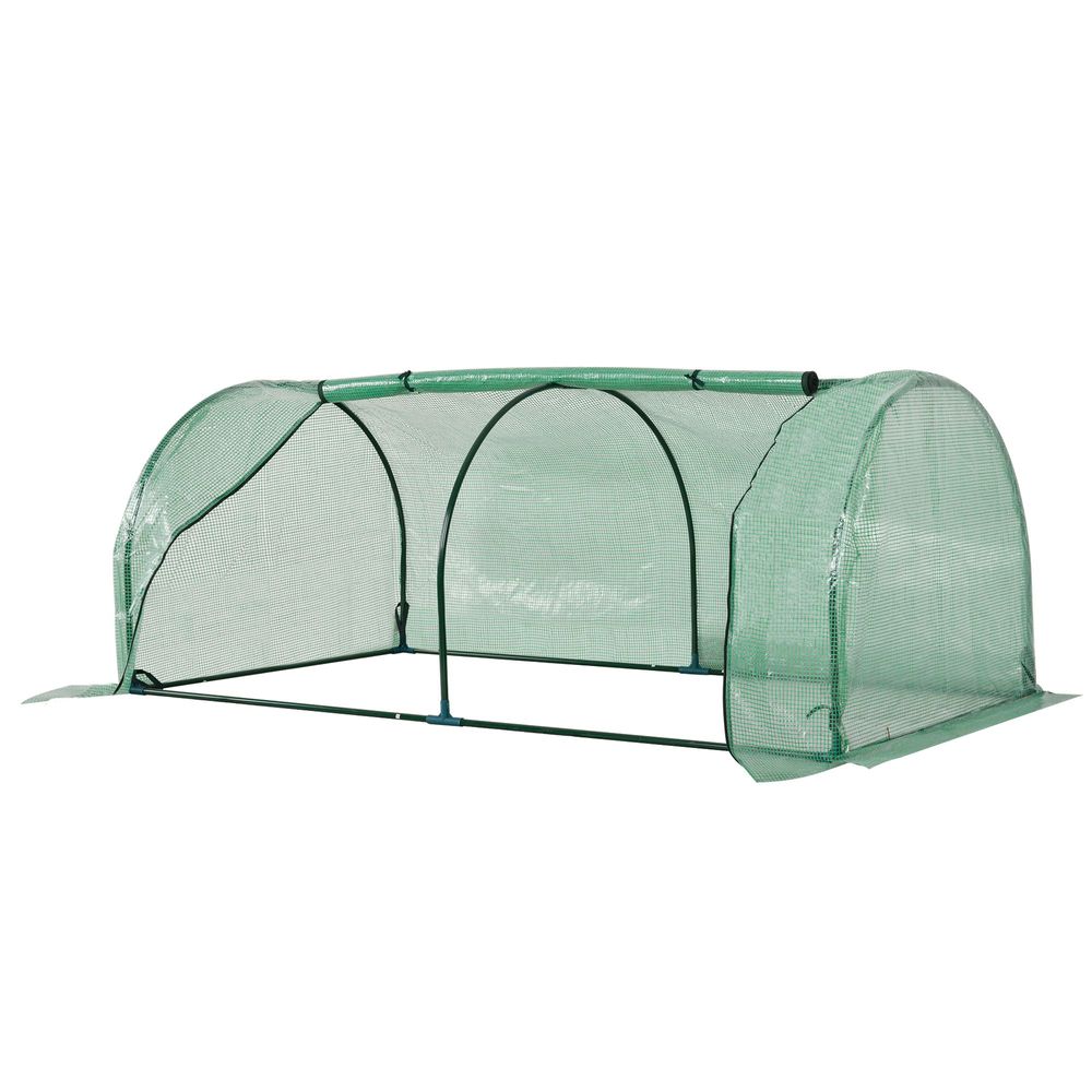 Tunnel Greenhouse Green Grow House Steel Frame Garden Outdoor 200 x 100 x 80cm - anydaydirect