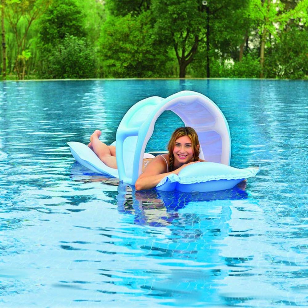 Jilong Inflatable Sun Protector Canopy Lilo Mat Summer Beach Outdoor Pool Float - anydaydirect