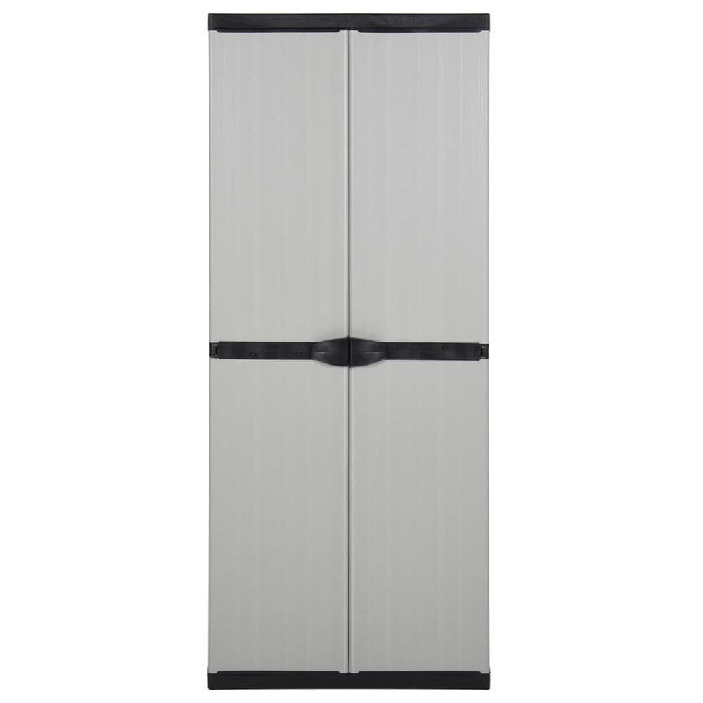 Garden Storage Cabinet with 3 Shelves Grey&Black 68x40x168 cm - anydaydirect