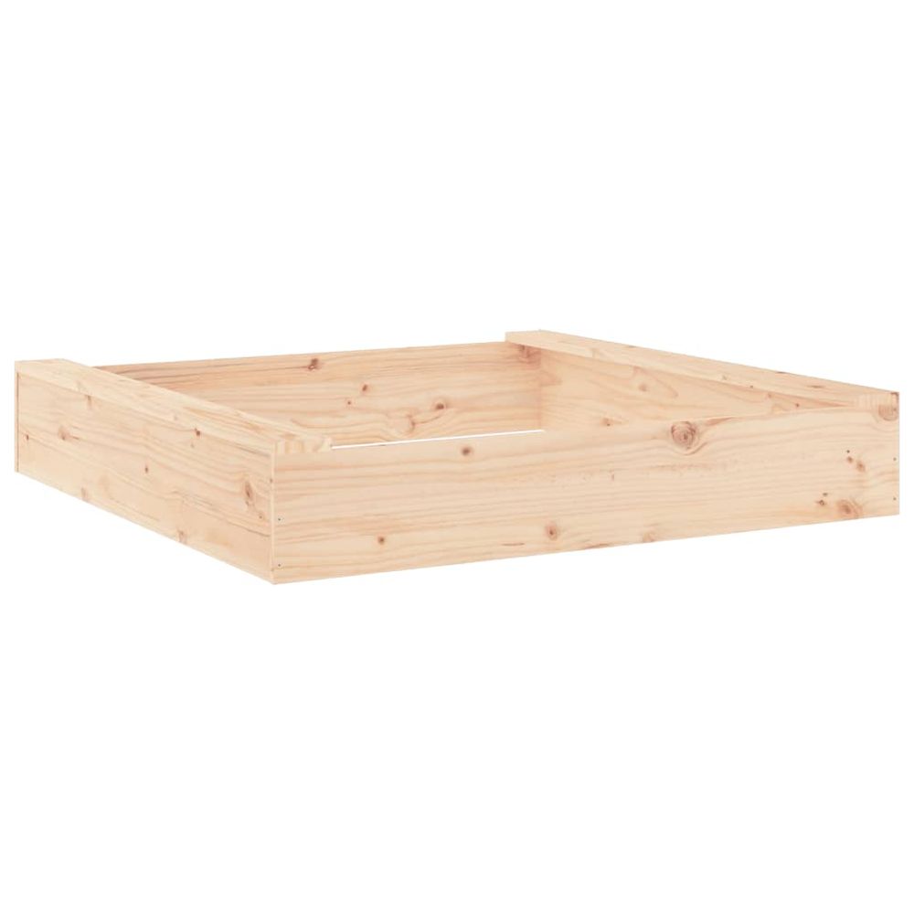 vidaXL Sandbox with Seats Square Solid Wood Pine - anydaydirect