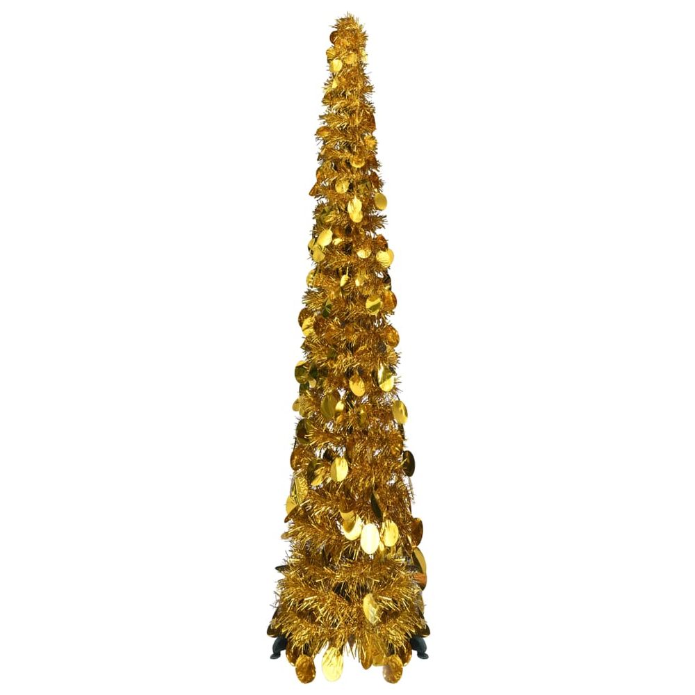 Pop-up Artificial Christmas Tree Gold 120 cm PET - anydaydirect