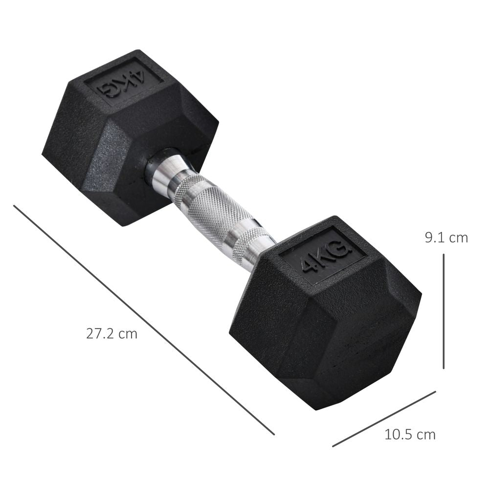 Hexagonal Dumbbells Kit Weight Lifting Exercise for Home Fitness 2x4kg HOMCOM - anydaydirect