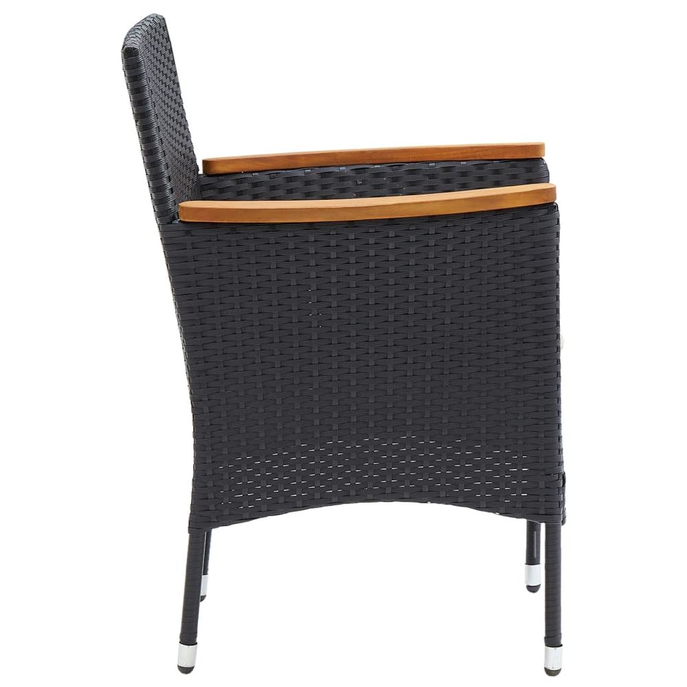 Garden Dining Chairs 4 pcs Poly Rattan Black - anydaydirect