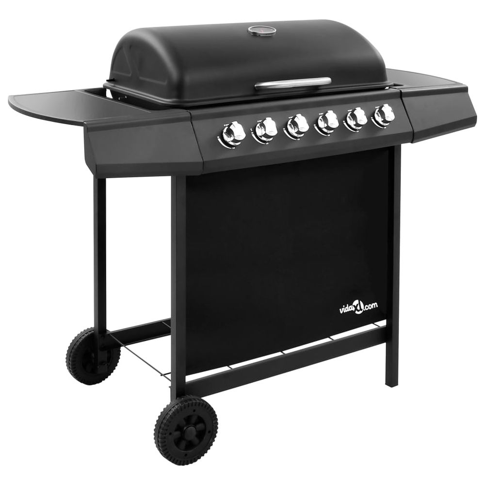 Gas BBQ Grill with 6 Burners Black (FR/BE/IT/UK/NL only) - anydaydirect