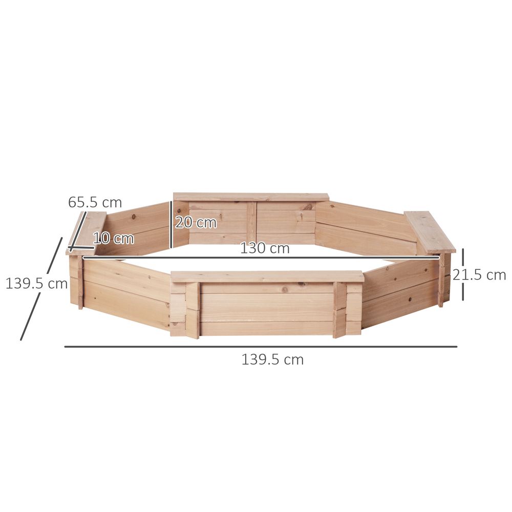 Kids Wooden Sand Pit Children Sandbox with Cover Outdoor Playset Outsunny - anydaydirect