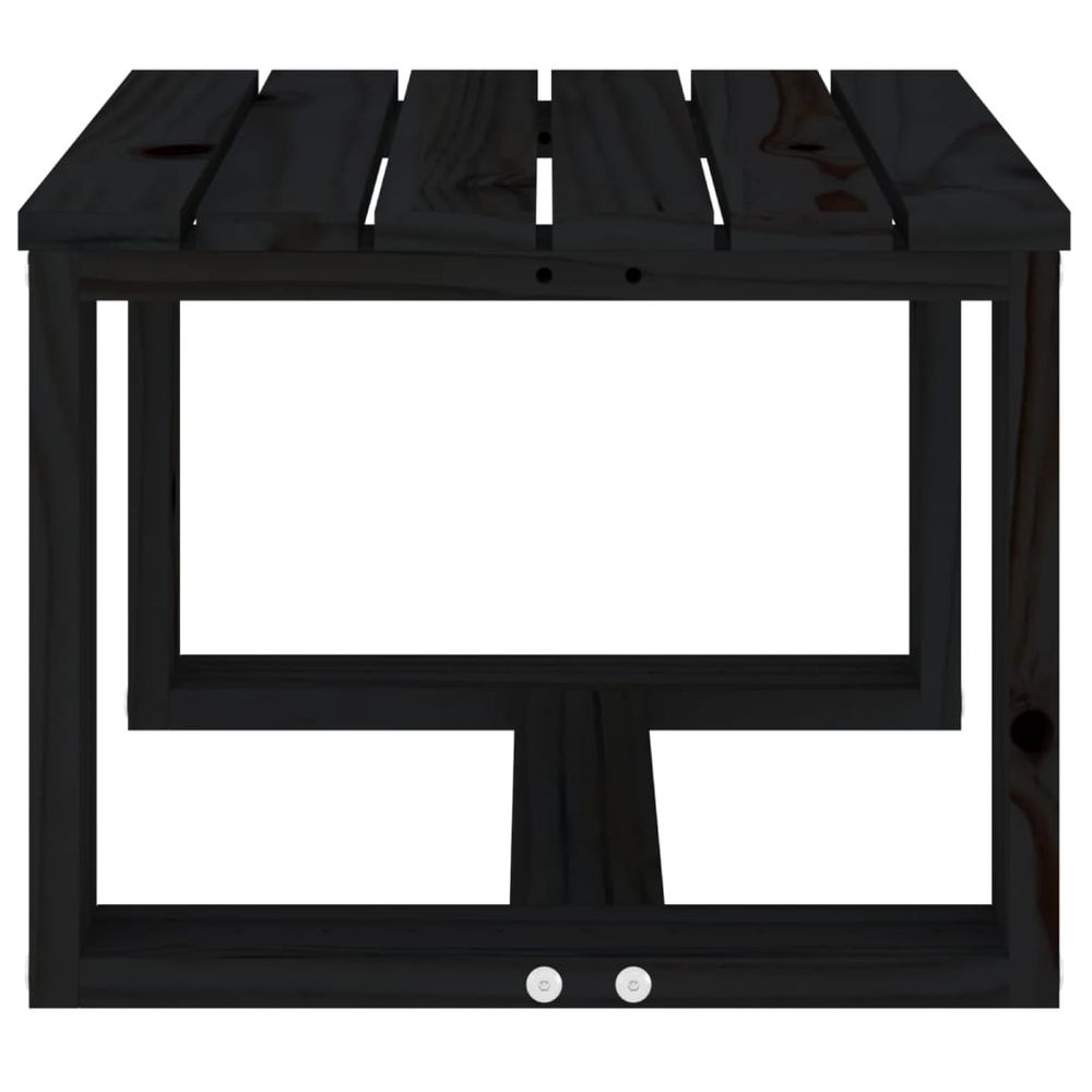 vidaXL Garden Side Table Black 40x38x28.5 cm Solid Wood Pine - anydaydirect