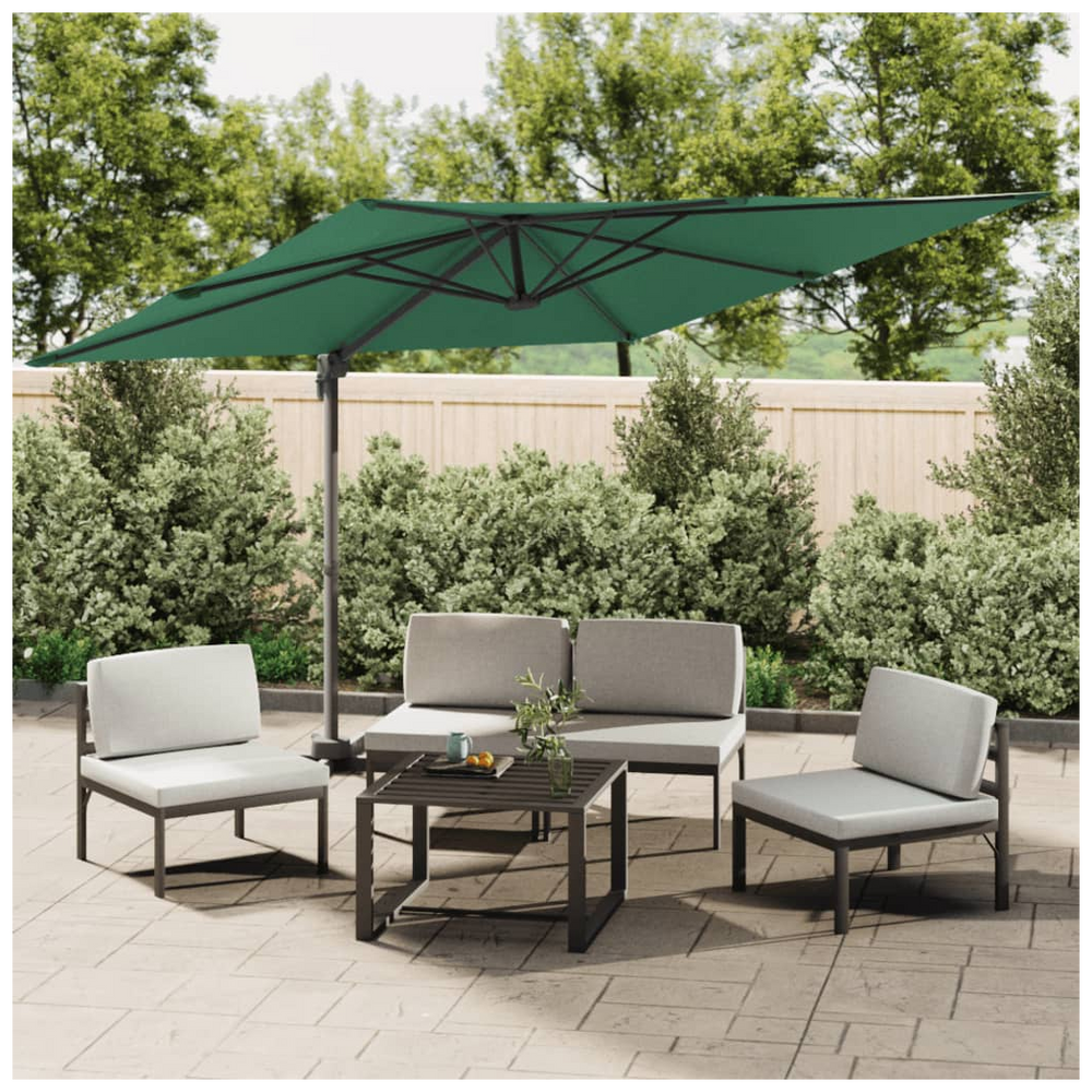 LED Cantilever Umbrella Green 400x300 cm - anydaydirect