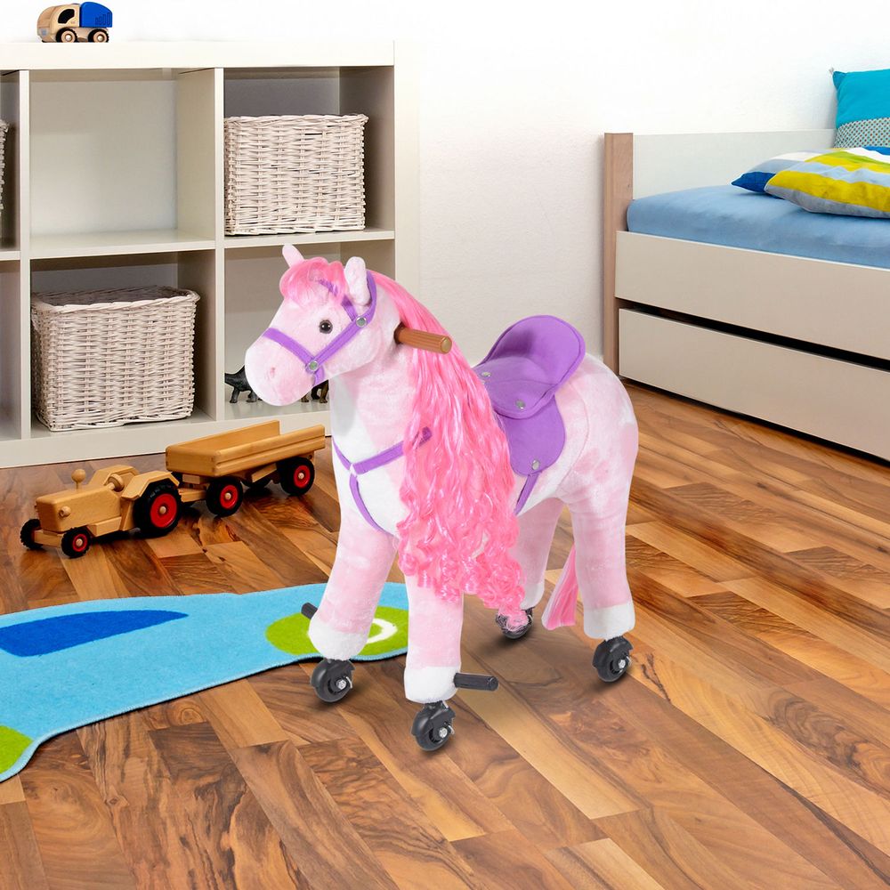 Child Mechanical Walking Ride on Horse Toy Plush Walk Pony Sound - anydaydirect