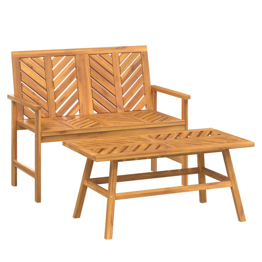 2 Piece Garden Lounge Set Solid Wood Acacia - anydaydirect