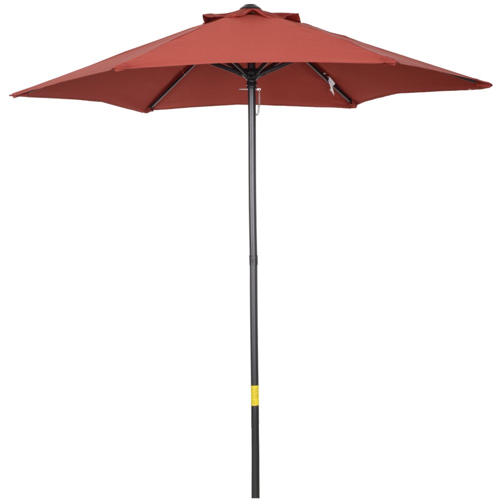 2m Parasol Patio Umbrella, Wine Red - anydaydirect