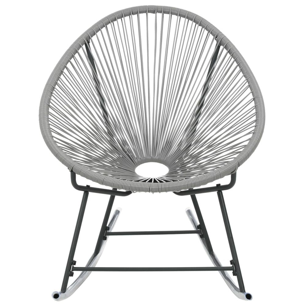 Outdoor Rocking Moon Chair Grey Poly Rattan - anydaydirect