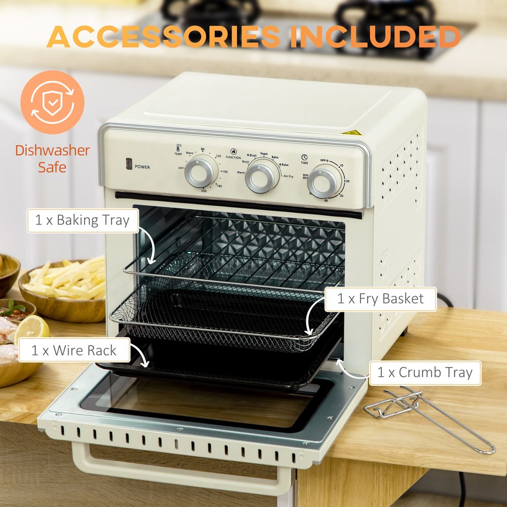 HOMCOM 7-in-1 Toaster Oven 4-Slice w/ 60-min Timer Adjustable Thermostat 1400W - anydaydirect