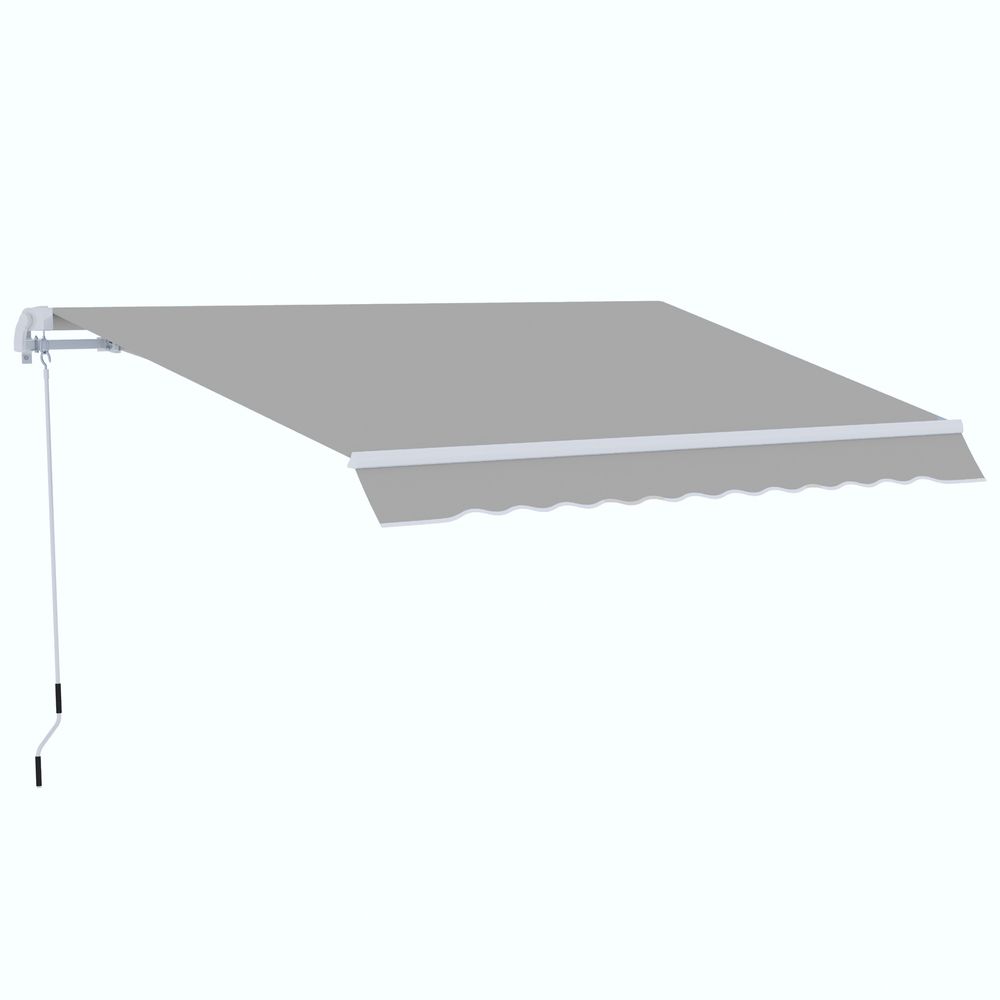 4x2.5m Retractable Manual Awning Window Door SunShade Canopy & Crank Handle - anydaydirect