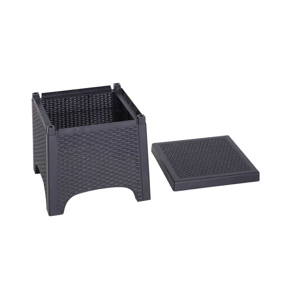 3-PCS Garden Coffee Set Rattan Chair with Coffee Table Cushion High Load Patio - anydaydirect