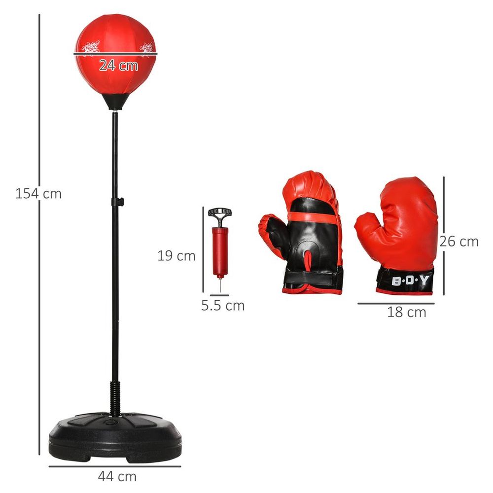 Kids Punching Bag with Stand, Free Standing Boxing Bag Height 122-154cm - anydaydirect