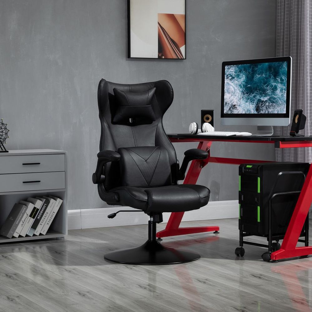 Vinsetto Gaming Chair Home Office Chair w/ Swivel Pedestal Base Lumbar Support - anydaydirect