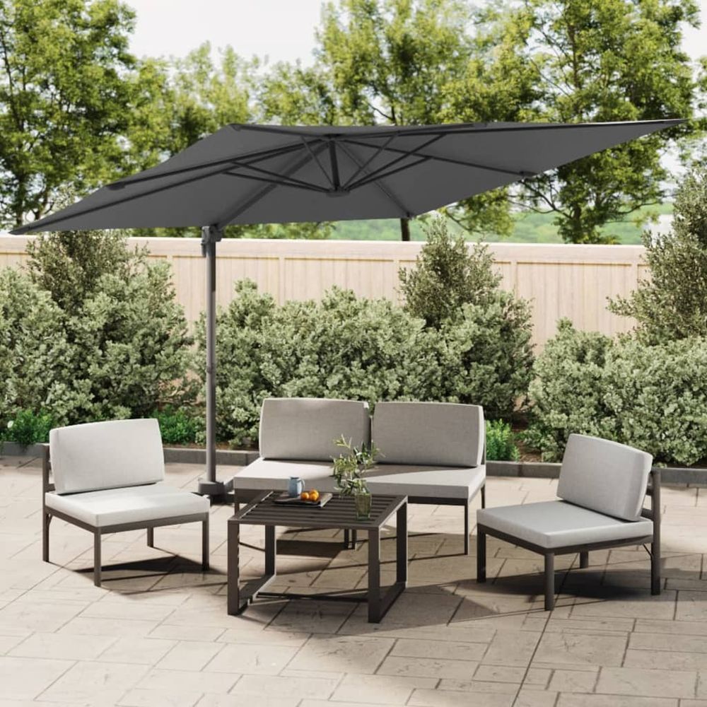 LED Cantilever Umbrella Anthracite 400x300 cm - anydaydirect