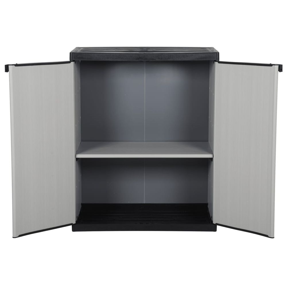 Garden Storage Cabinet with 1 Shelf Grey and Black 68x40x85 cm - anydaydirect