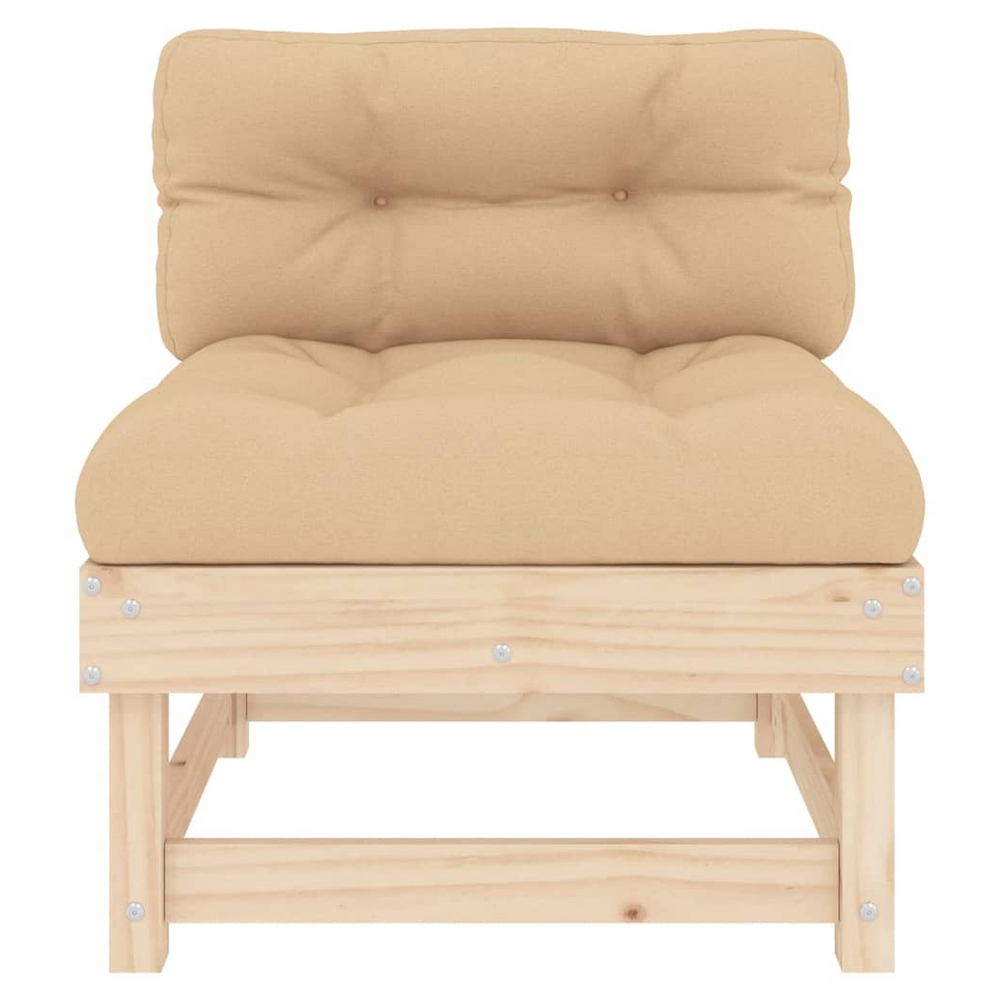 vidaXL Middle Sofas with Cushions 2 pcs Solid Wood Pine - anydaydirect