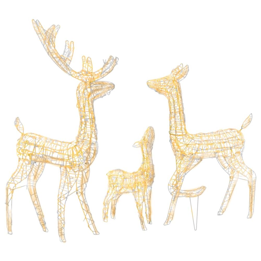 Acrylic Reindeer Family Christmas Decoration 300 LED Warm White - anydaydirect