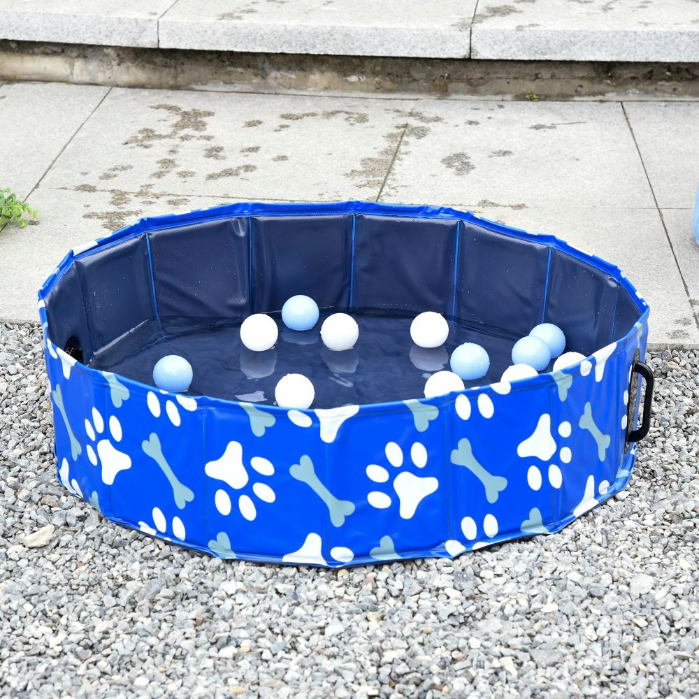 Dog Swimming Pool Foldable Pet Bathing Shower Tub Padding Pool 80cm S Pawhut - anydaydirect