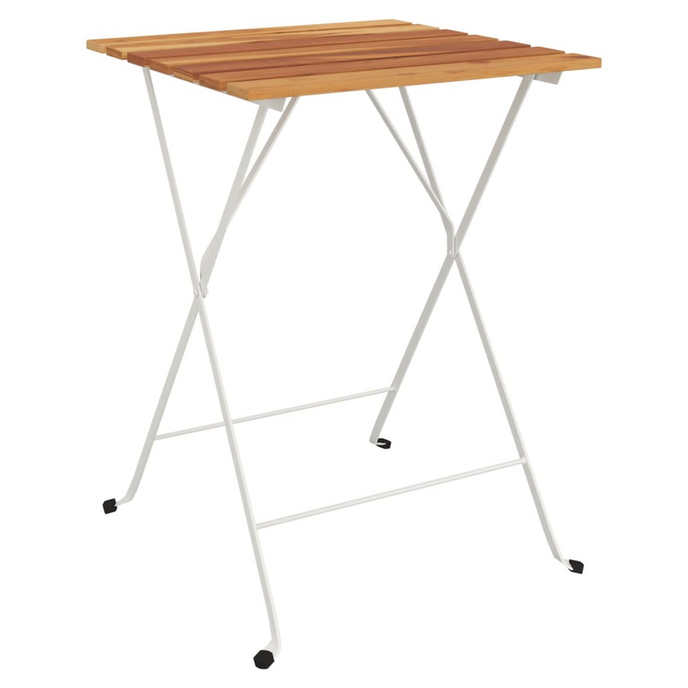 Folding Bistro Table 55x54x71 cm Solid Wood Acacia and Steel - anydaydirect