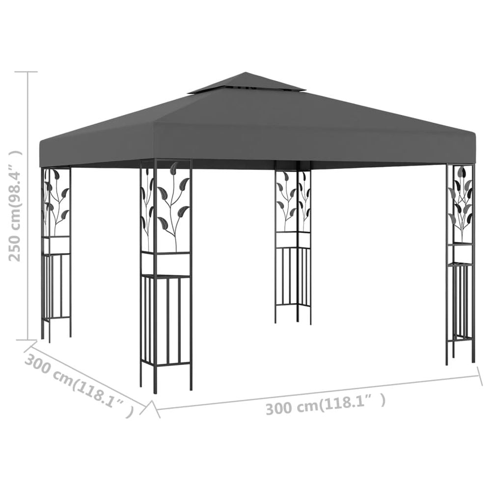 Gazebo 3x3 m Anthracite - anydaydirect