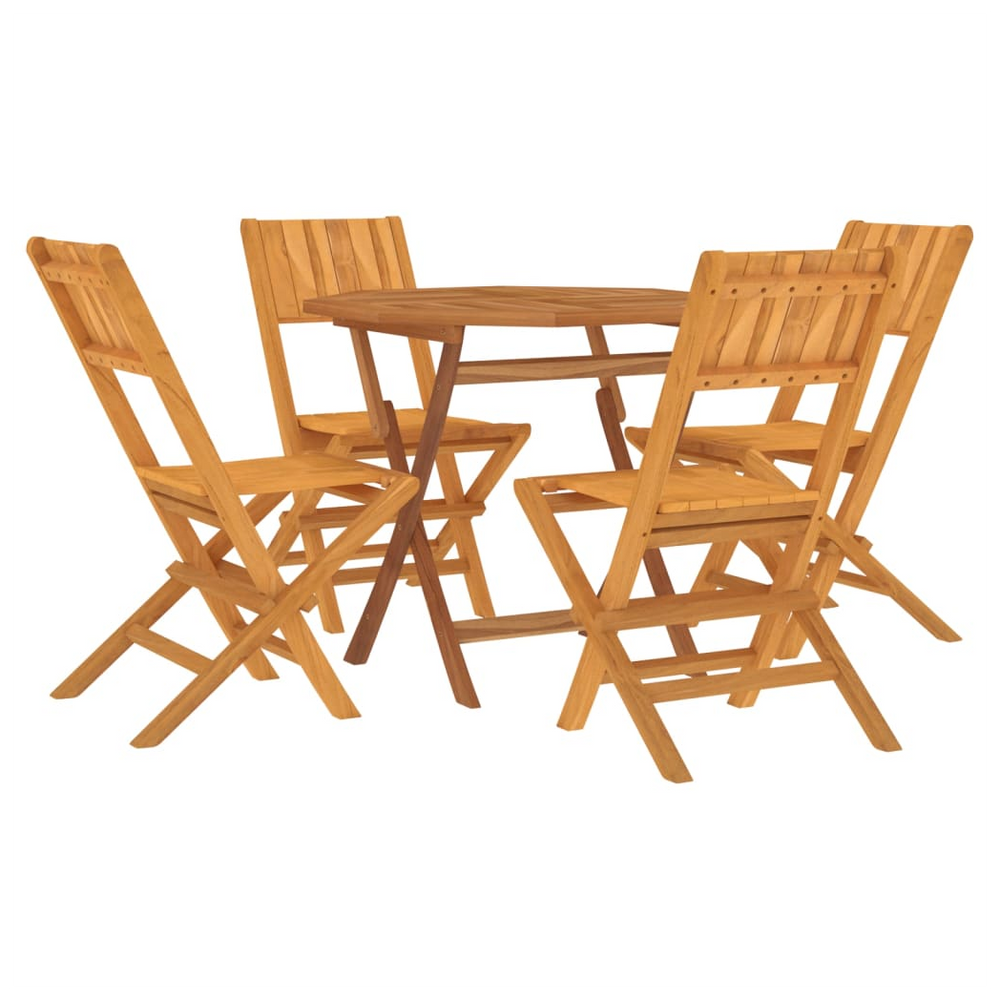 5 Piece Garden Dining Set Solid Wood Teak - anydaydirect